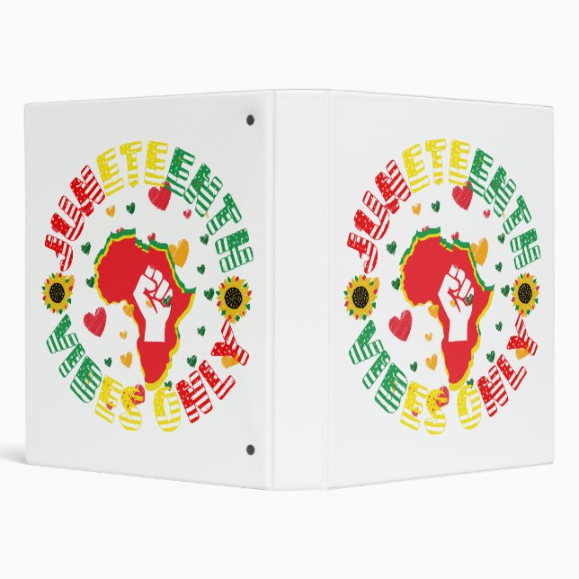 Juneteenth Vibes Only Celebrate Freedom! 3 Ring Binder (Background)