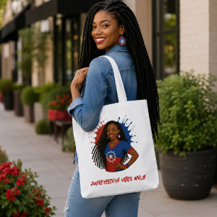 Juneteenth Vibes Only Patriotic and Empowering Grocery Bag