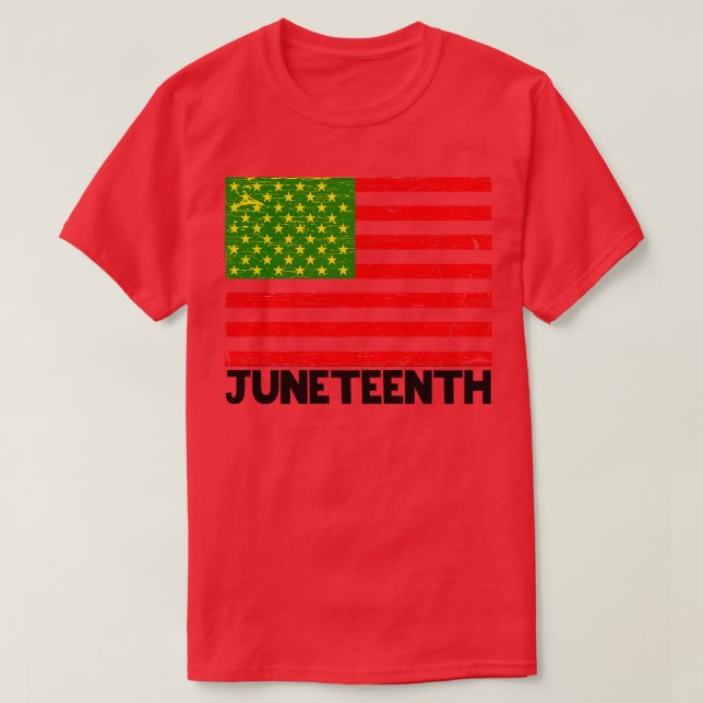 Juneteenth Vintage Style Flag T-Shirt (Design Front)