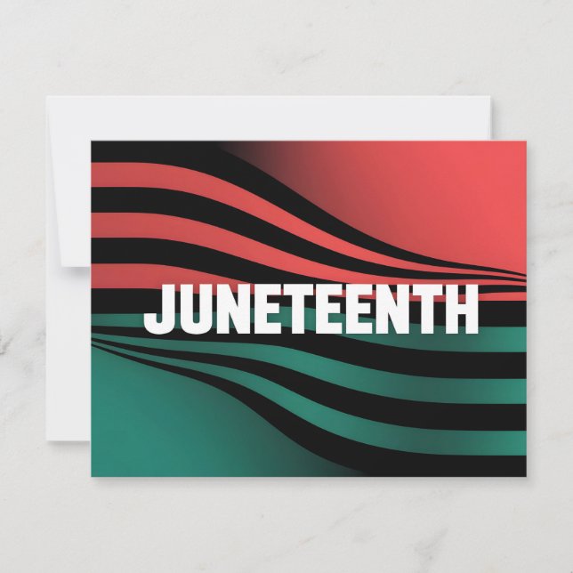 Juneteenth Wavy Stripes Design Holiday Card (Front)