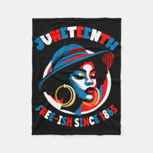 Juneteenth Women Black Freedom Day 1865 Red White Fleece Blanket