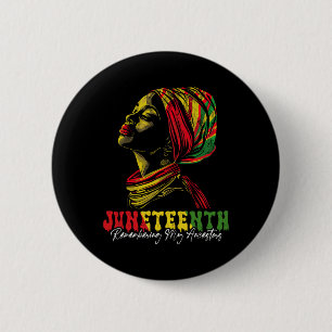 Juneteenth Women Celebrate Black Freedom History M Button