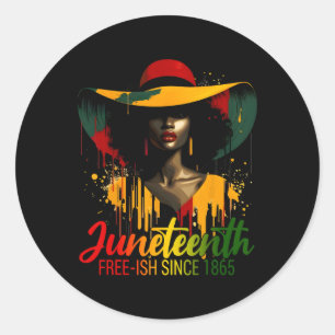 Juneteenth Women Celebrate Black Freedom History M Classic Round Sticker