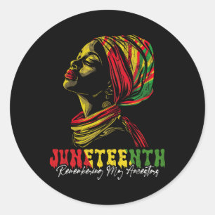 Juneteenth Women Celebrate Black Freedom History M Classic Round Sticker