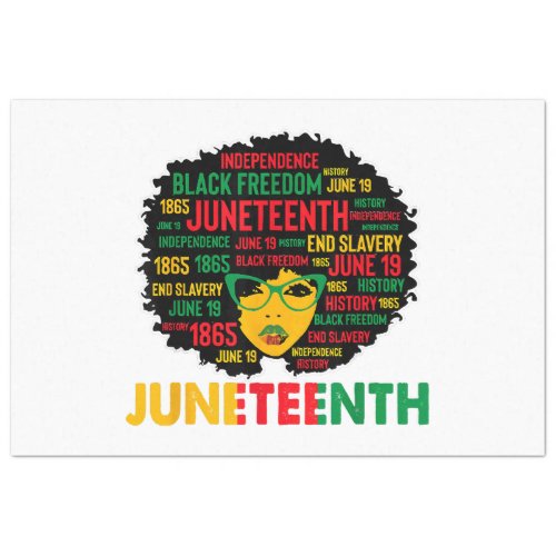 Juneteenth Women Queen African American Black Afro Tissue Paper
