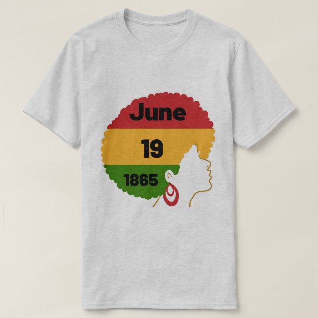 Juneteenth Women's Afro T-Shirt (Design Front)