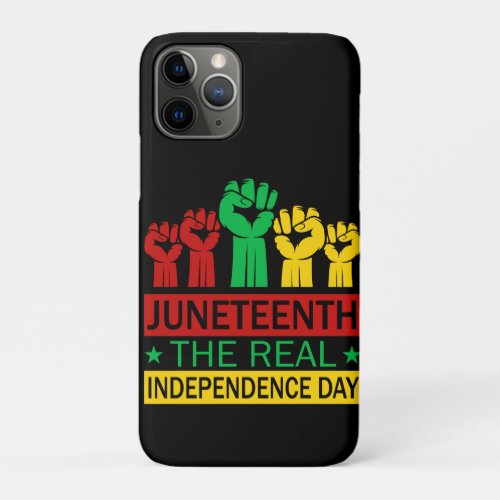 Juneteenth Word Art Pan Africa Colors  iPhone 11 Pro Case