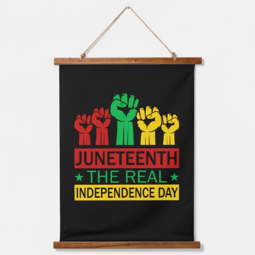 Juneteenth Word Art Pan Africa Colors  Hanging Tapestry