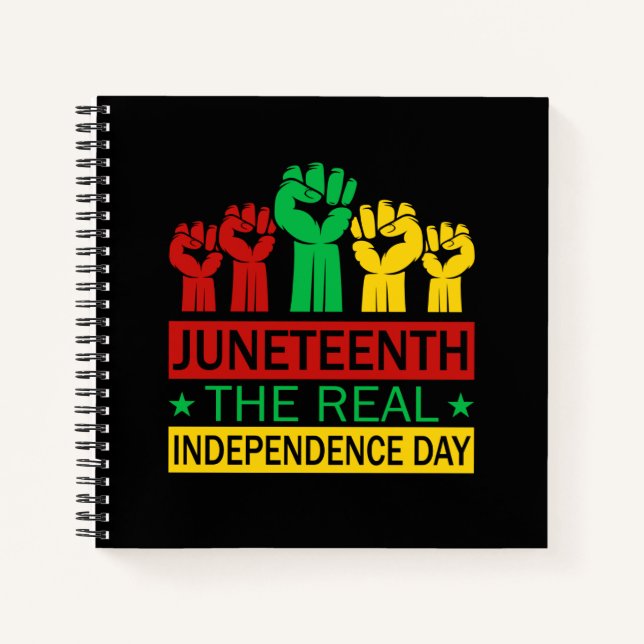 Juneteenth Word Art Pan Africa Colors Sketch Notebook (Front)