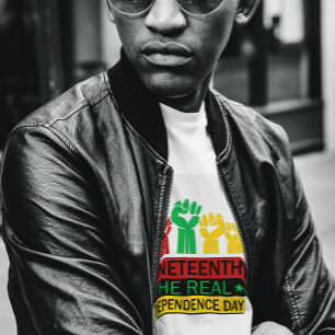 Juneteenth Word Art Pan Africa Colors T-Shirt