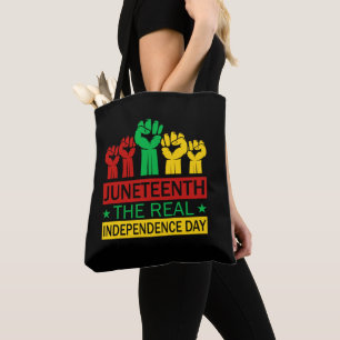 Juneteenth Word Art Pan Africa Colors  Tote Bag