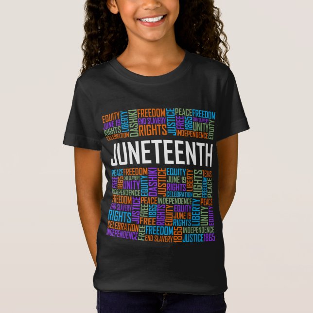Juneteenth Words Black History Afro American Afric T-Shirt (Front)