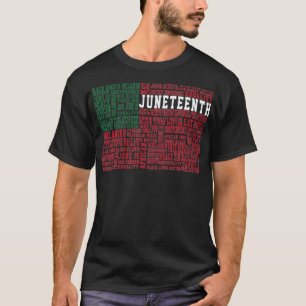 Juneteenth Words Black History Flag Afro American  T-Shirt
