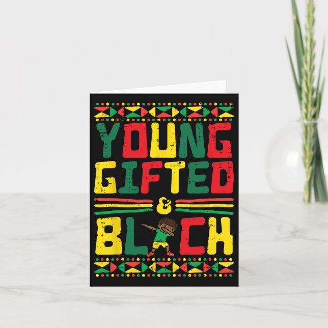 Juneteenth Young Gifted African Boy Dab Toddler Bo Card (Front)