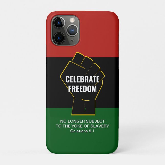Juneteeth CELEBRATE FREEDOM Customizable Scripture Case-Mate iPhone Case (Back)