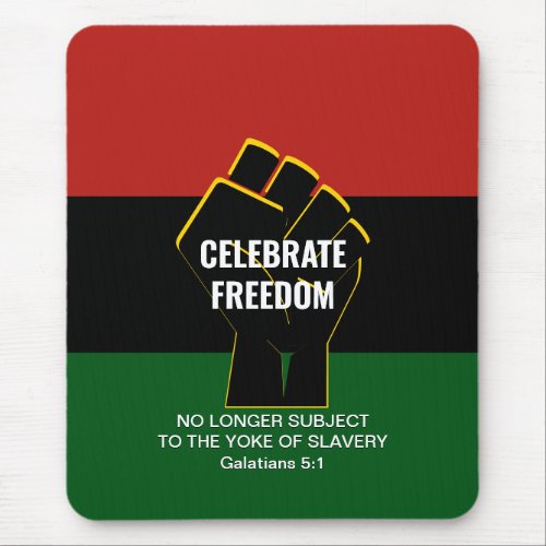 Juneteeth CELEBRATE FREEDOM Customizable Scripture Mouse Pad