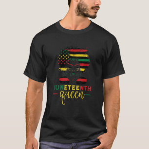 Junetseventh Queen 1865 Black Women American Flag T-Shirt