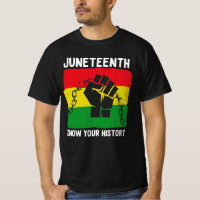 Junetto Know Your History Fist Chain Design T-Shirt