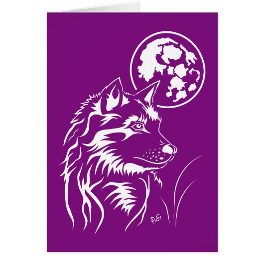 junger träumender Wolf Grusskarte (Front)