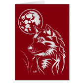 junger träumender Wolf Grusskarte (Front)