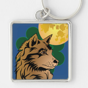 junger träumender Wolf Keychain
