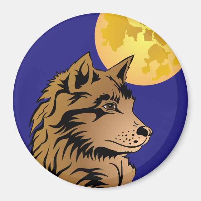 junger träumender Wolf Magnet (Front)