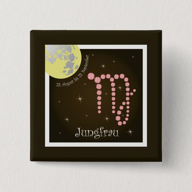 Jungfrau 23. August bis 23. September Buttons (Front)