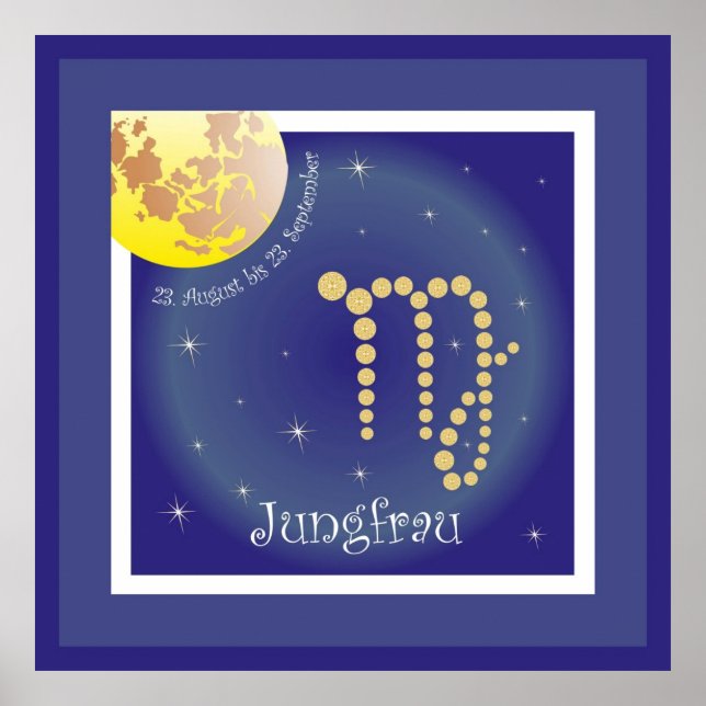 Jungfrau 23. August bis 23. September Poster (Front)
