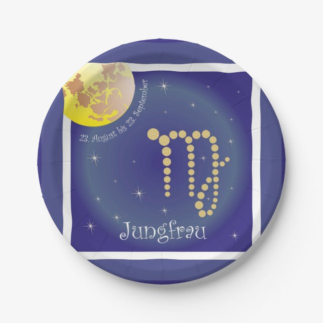 Jungfrau 23. August bis 23. September / Teller Paper Plates (Front)