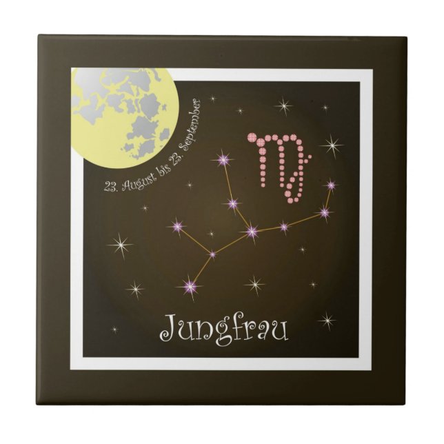 Jungfrau 23 August to 23 September Phototile Ceramic Tile (Front)