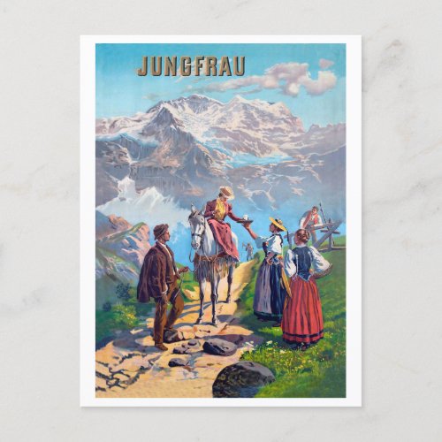 Jungfrau Mountains Road Switzerland Postcard