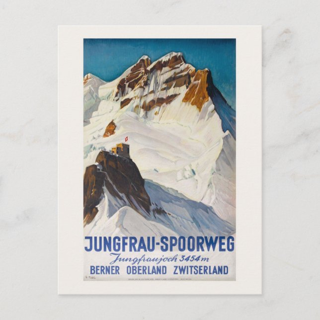 Jungfrau-Spoorweg Vintage Poster 1914 Postcard (Front)