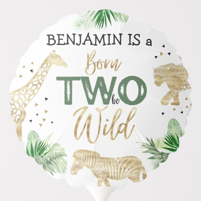 Jungle 2nd Birthday Party Balloon (Front)