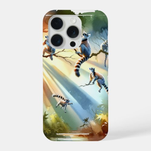 Jungle Acrobat 3 _ Watercolor iPhone 15 Pro Case