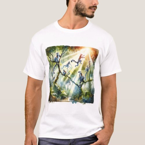 Jungle Acrobat 6 _ Watercolor T_Shirt