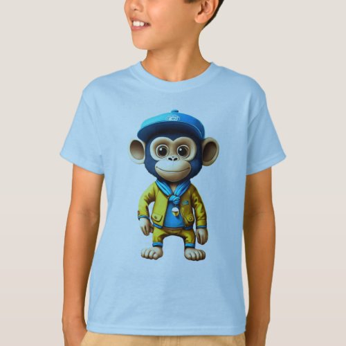 Jungle Acrobat Playful Squirrel Monkey Swinging T T_Shirt