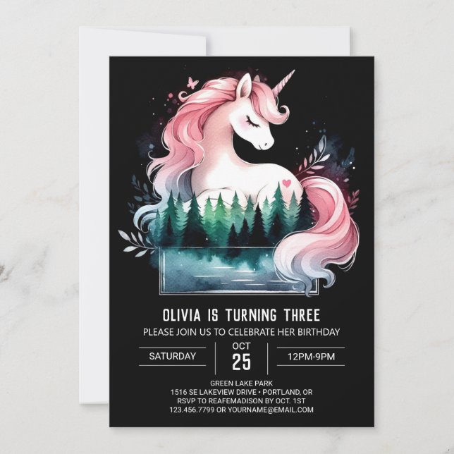 Jungle Adorable Horse Birthday Invitation (Front)