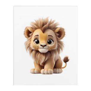 Jungle Adorable Lion Cub Sitting Portrait  Acrylic Print