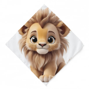 Jungle Adorable Lion Cub Sitting Portrait Bandana