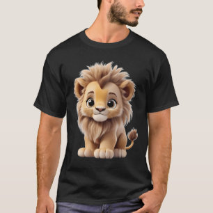 Jungle Adorable Lion Cub Sitting Portrait T-Shirt