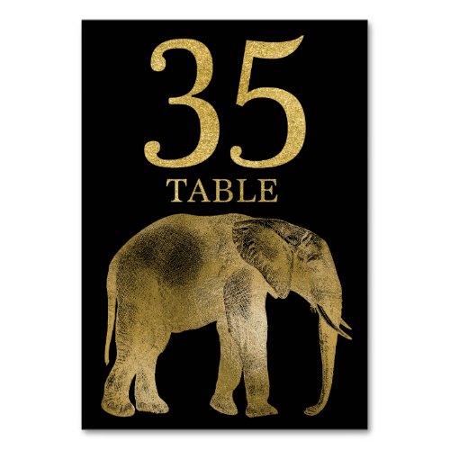 Jungle Africa Animal Elephant Table Number Card 35