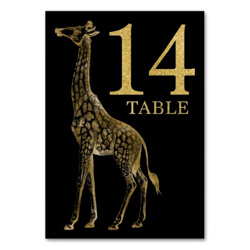 Jungle African Animal Giraffe Table Number Card 14