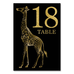 Jungle African Animal Giraffe Table Number Card 18