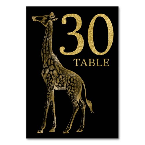 Jungle African Animal Giraffe Table Number Card 30