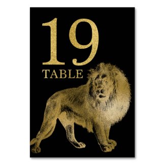 Jungle African Animal Lion Table Number Card 19