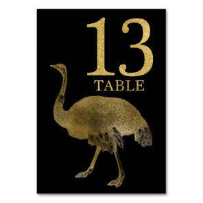 Jungle African Animal Ostrich Table Number Card 13