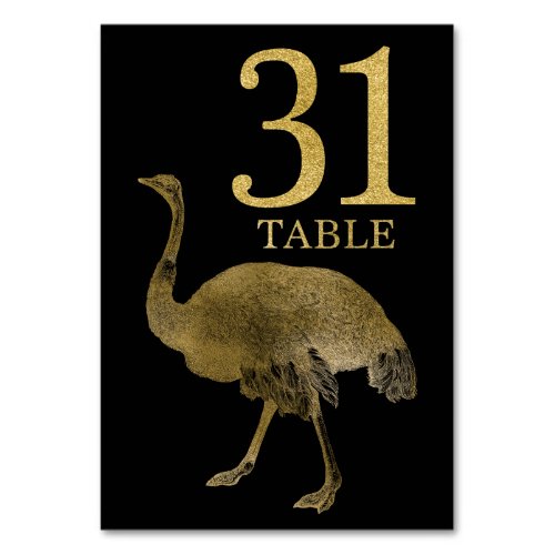 Jungle African Animal Ostrich Table Number Card 31
