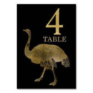 Jungle African Animal Ostrich Table Number Card 4