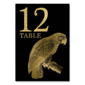 Jungle African Animal Parrot Table Number Card 12