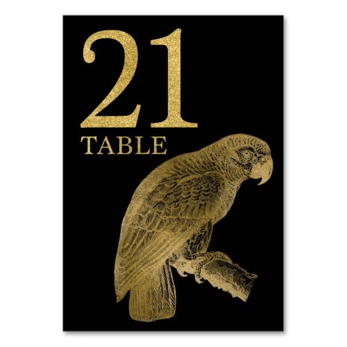 Jungle African Animal Parrot Table Number Card 21